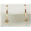 Image 1 : #49-14K YELLOW GOLD DIAMOND HOOP EARRINGS