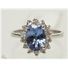 Image 1 : #50-14K WHITE GOLD TANZANITE & DIAMOND RING