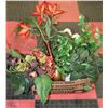 Image 1 : BOX W/ARTIFICIAL FLOWERS & FOLIAGE IN