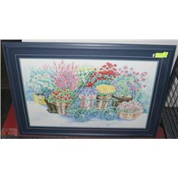 FRAMED FLOWER PICTURE 26X38