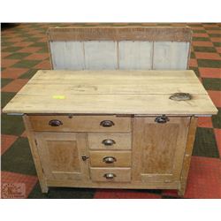 VINTAGE HOOSIER WITH GLASS HUTCH