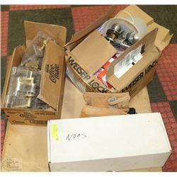 3 BOXES OF ASSORTED MOSTLY NEW DOOR KNOBS INCL