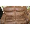 Image 1 : RUSTIC STYLE BROWN RECLINING LOVE SEAT