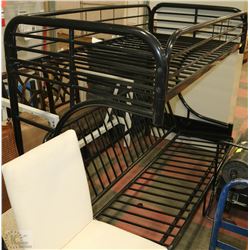 BLACK METAL BUNKBED WITH BOTTOM DAYBED