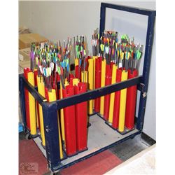 CART WITH LARGE ASSORTMENT OF ARROWS