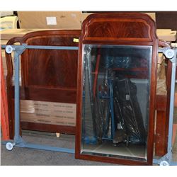 SINGLE BED FRAME INCL WOOD HEAD BOARD, METAL SIDE