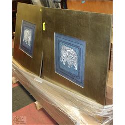 PAIR OF WALL HANGING ELEPHANT PICTURES