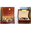 Image 1 : PAIR OF ESTATE JEWELLERY BOXES WITH CONTENTS
