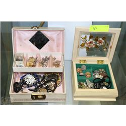 PAIR OF ASST. ESTATE JEWELLERY BOX WITH CONTENTS