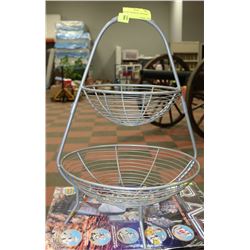DOUBLE TIER METAL  FRUIT BOWL