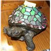 Image 1 : FAUX STAIN GLASS TURTLE LAMP