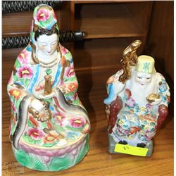 PAIR OF PORCELAIN CHINESE RELIGIOUS ORNAMENTS