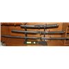 Image 1 : DISPLAY WITH 3 JAPANESE STYLE SWORDS