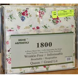 4PC DEEP POCKET WRINKLE FREE QUEEN SIZE SHEET SET