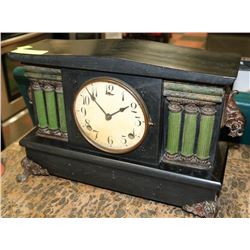 ANTIQUE CLOCK WITH KEY MADE IN USA-NOT WORKING