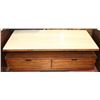 Image 1 : WOOD AND GRANITE TOP COFFEE TABLE