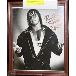BRETT THE HITMAN HART FRAMED AUTOGRAPH