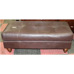 BROWN LEATHERETTE OTTOMAN