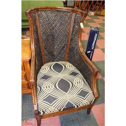 DELUXE BAMBOO AND WICKER ARMCHAIR