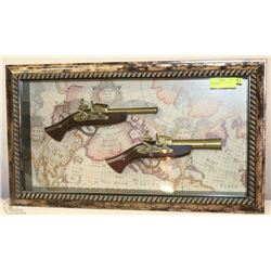 FRAMED REPLICA 1718 AND 1818 GUNS  27"X16"
