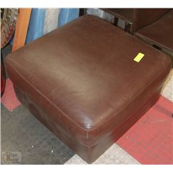BROWN LEATHER OTTOMAN