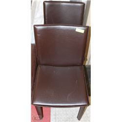 PAIR OF BROWN SIDECHAIRS