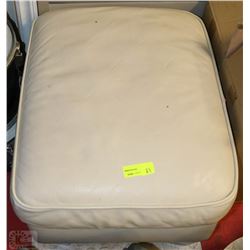 BEIGE LEATHER OTTOMAN