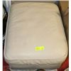 Image 1 : BEIGE LEATHER OTTOMAN