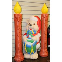 PAIR OF VINTAGE LIGHT UP NOEL CANDLES &
