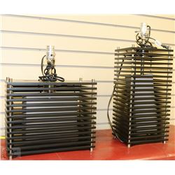 PAIR OF DESIGNER LAMPS NO SHADES