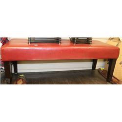 RED LEATHERETTE BENCH