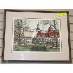 FRAMED AND MATTED PRINT 22"X17" SIGNED