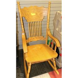 SOLID WOOD ENGRAVED VINTAGE GRANNY ROCKER