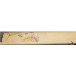 1930'S GEOLOGICAL SCHOOL MAP OF INDIA ON CANVAS