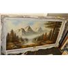 Image 1 : FRAMED ROCKY MOUNTAIN SIGNED PAINTING  55"X31"