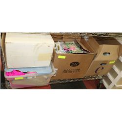 4 BOXES OF SCRAPBOOK, SEWING, CRAFT SUPPLIES