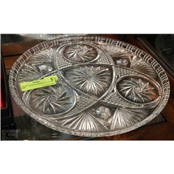 LARGE FOOTED PINWHEEL PLATTER DISH