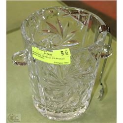 PINWHEEL CRYSTAL ICE BUCKET WITH TONGS
