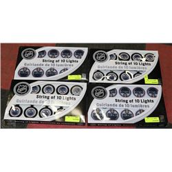 FOUR STRINGS OF 10 OILERS PUCK LIGHTED GARLAND