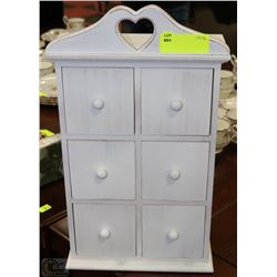 MINI WHITE WOOD JEWELLERY BOX