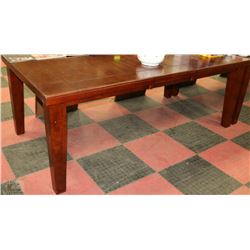 WOOD TONE KITCHEN TABLE WITH LEAF