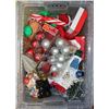 Image 1 : BIN OF MISC XMAS DECORATIONS & LIGHT UP VILLAGE