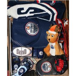 BOX W/OILER'S COLLECTIBLES INCL. DIE-CAST