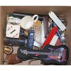 BOX WITH COLLECTOR ITEMS- VINTAGE LIGHTERS,