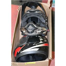BOX WITH 2 MOTORCYCLE HELMETS SIZE LARGE