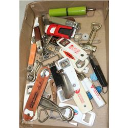 FLAT WITH 38 COLLECTOR BOTTLE OPENERS