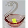 Image 1 : PINK ART GLASS SWAN