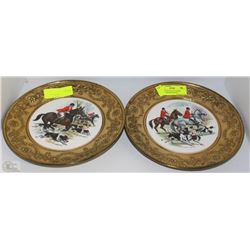 VINTAGE SET OF 1974 COPPER HORSE RACERS PLAQUES