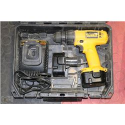 DEWALT 12V DRILL W/ 2 BATTERIES, CHARGER & CASE