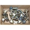 Image 1 : FLAT OF MATCHING BRUSHED METAL DOOR KNOB SETS